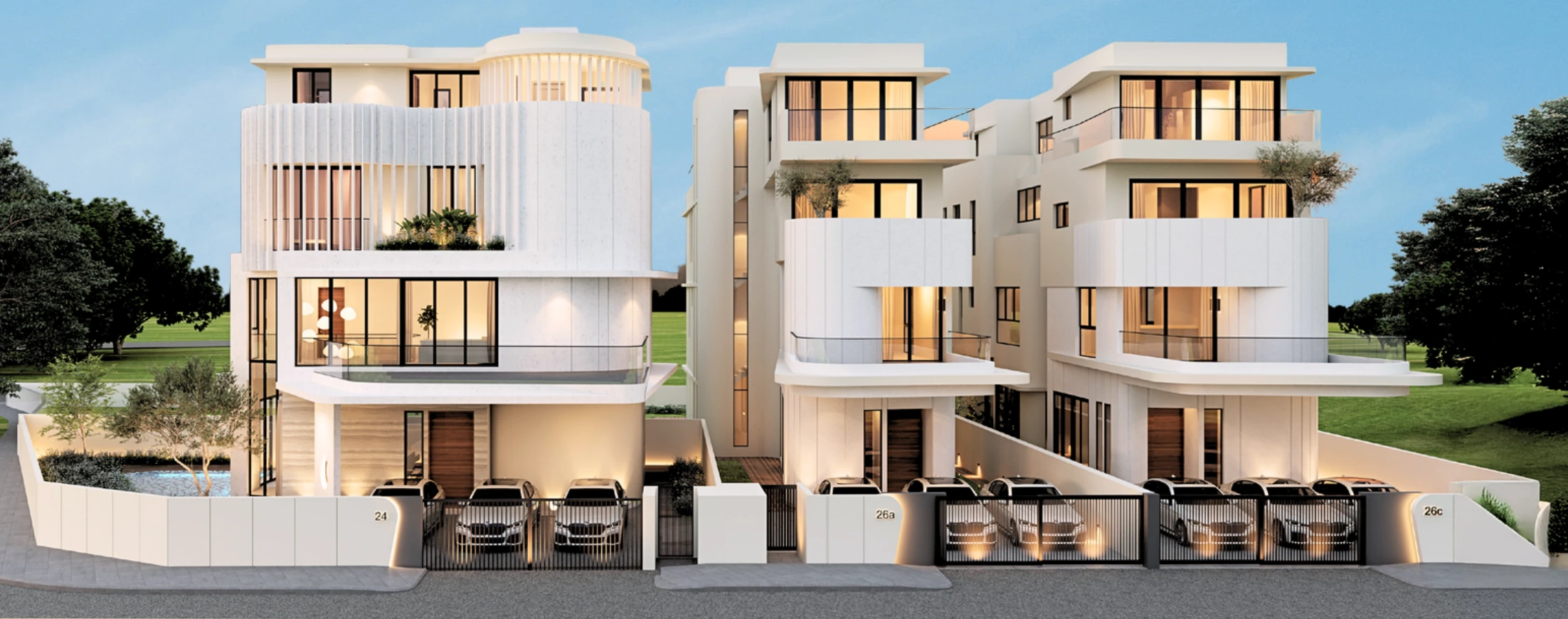 Artist’s impression of the three Avant Garde houses at 24, 26A and 26C Siglap Road